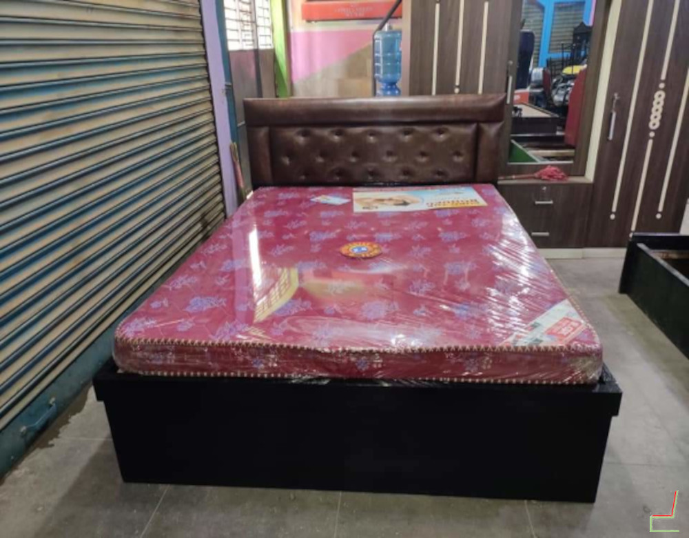 Leather Coated Brown Bed