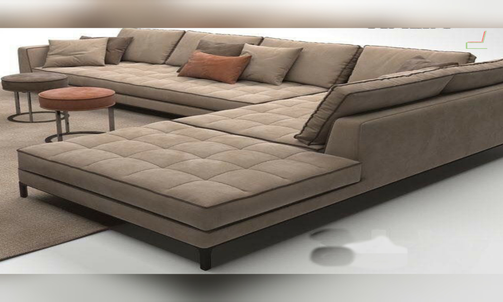 Flat Brown L Sofa