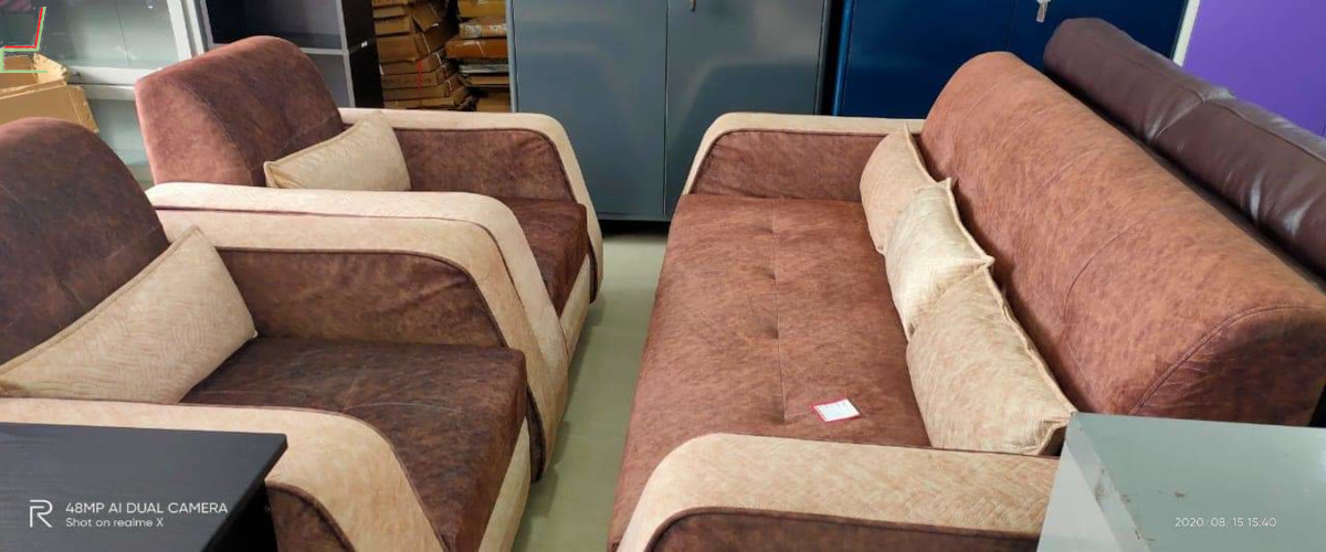 Cream brown leather seat